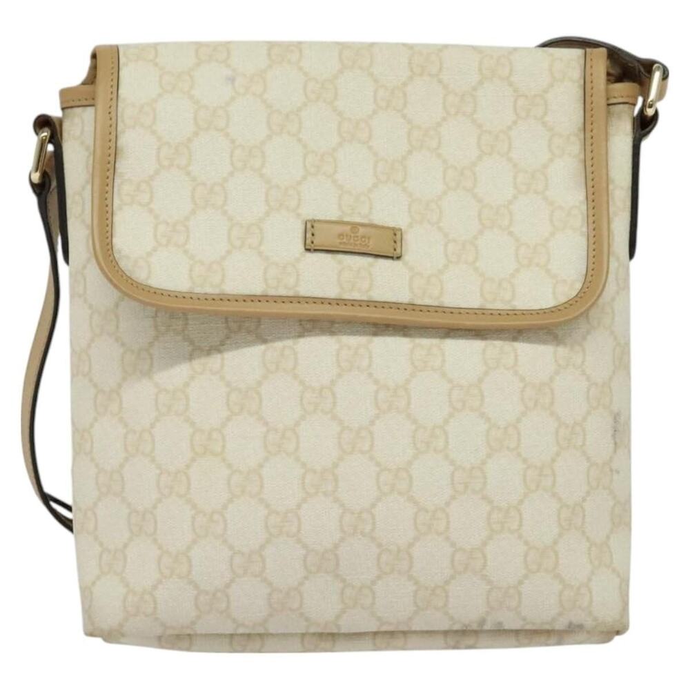 Gucci GG Supreme Shoulder Bag White Gold